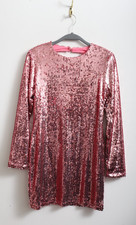 EUC M Women's Superdown Pink Sequin Long Sleeve Mini Dress