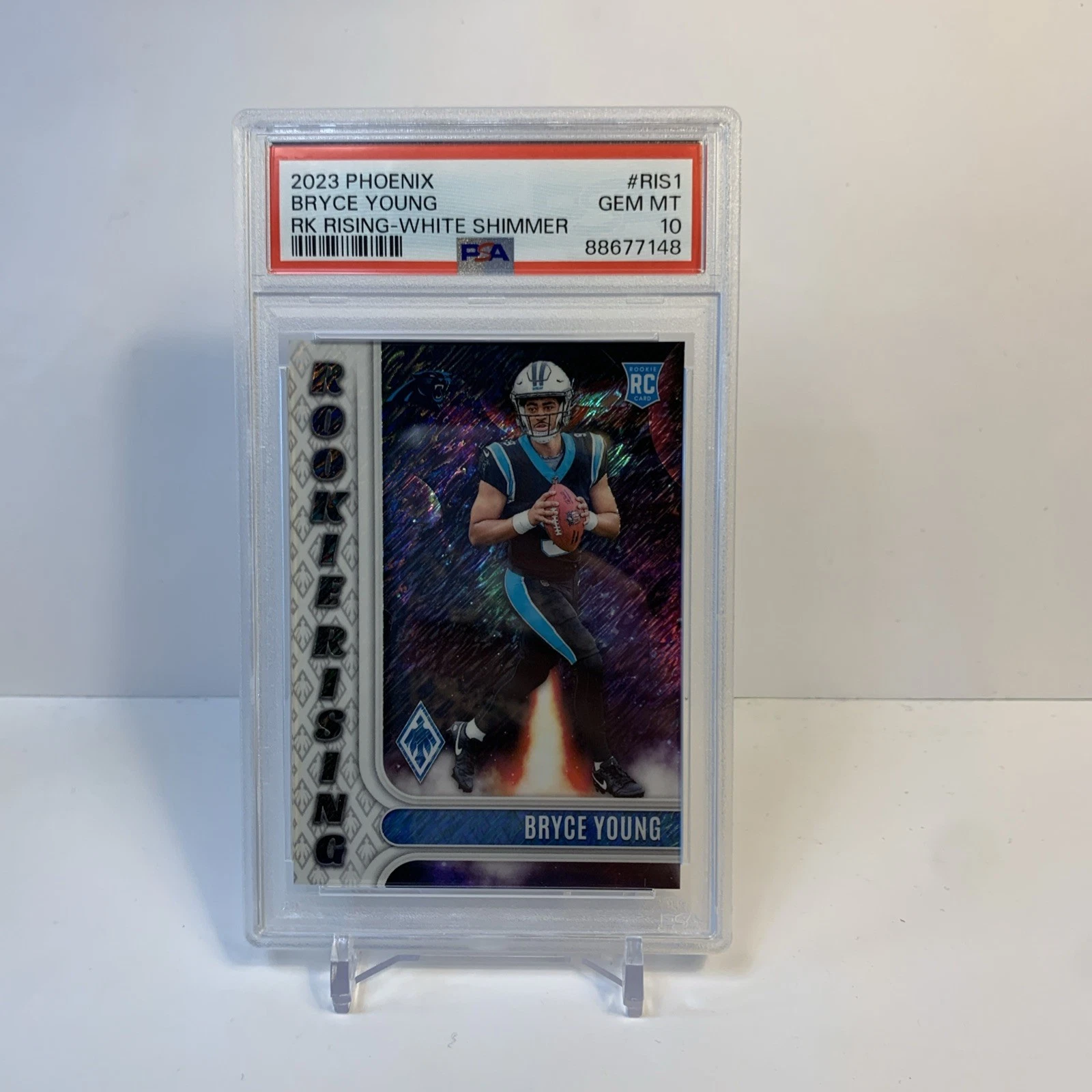 Bryce Young Panini Phoenix Rookie Rising #RIS1 White Shimmer