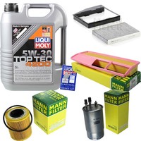 Inspektionskit Filter Liqui Moly ÖL 5L 5W-30 FüR Fiat Idea 350_ 1.3 D Multijet