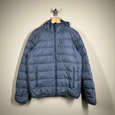 Jack Wolfskin gefütterter Herrenmantel Helium Daunen dunkelhimmelfarben UVP 135 £