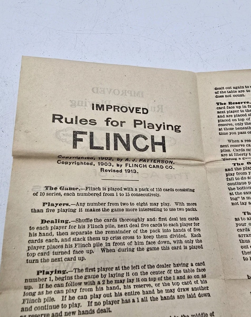 1913年頃 アンティークカードゲーム FLINCH Antique Vintage 1913 Flinch Card Game - WOW Over 110 years