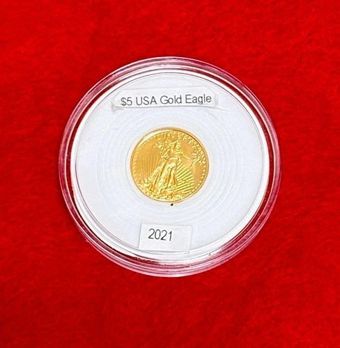 New Listing2021 1/10 oz American Gold Eagle Coin $5 BU