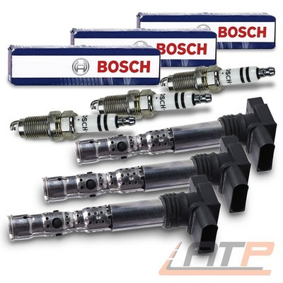 3x ZÜNDSPULE + 3x BOSCH ZÜNDKERZE FÜR SEAT IBIZA SKODA FABIA VW POLO FOX 1.2