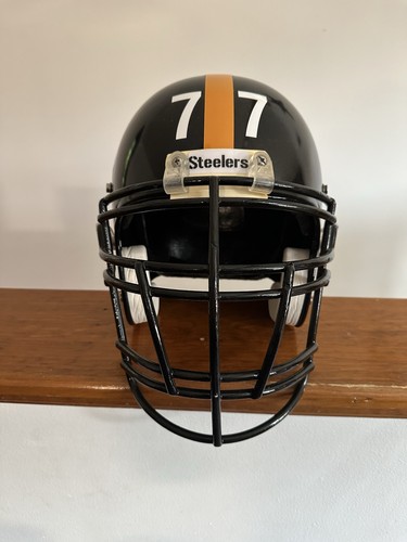 Casco personalizado Pittsburgh Steelers Throwback #77 Carlton Haselrig adulto XL Adams!
