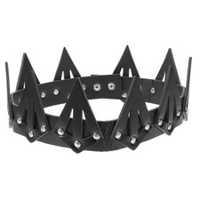 Reusable PU Black Cosplay Crown for Birthday Party Holiday Elegant Decor