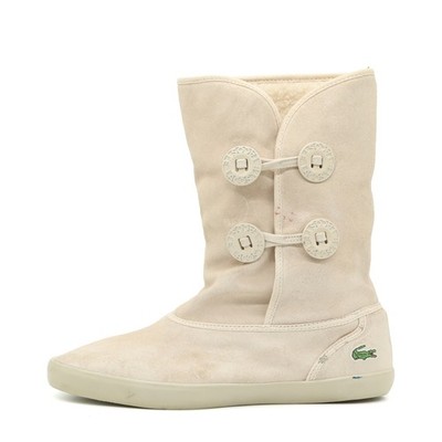 Lacoste Damen BRIER Stiefel Beige Wildleder Mittel Fellfutter EU 39.5