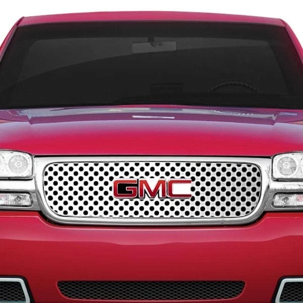 For GMC Sierra 1500 99-02 2-Pc Polished Round Punch CNC Machined Main Grille - Imagem 2 de 3