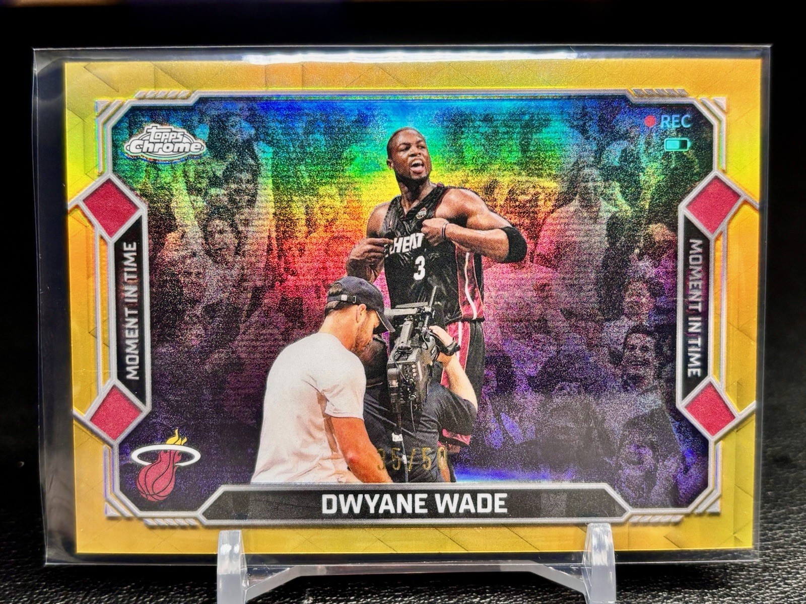 2025-26 Topps Chrome Update Dwyane Wade Moment In Time Gold Refractor /50 SSP