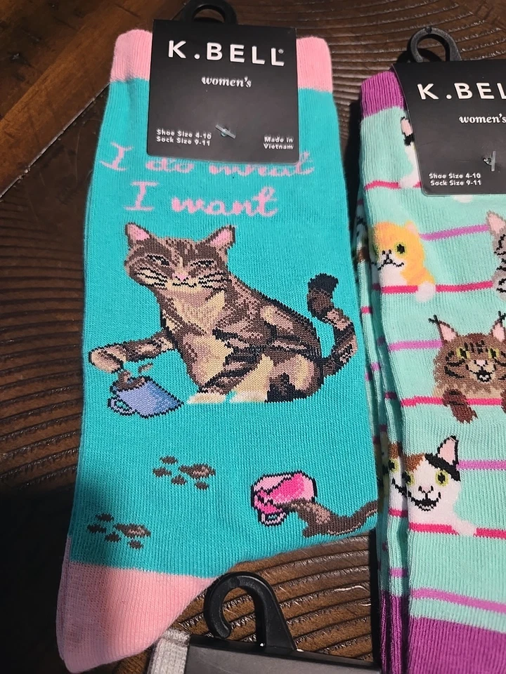 Calcetines K.bell con gatos para mujer 6 pares Foto 3 de 4