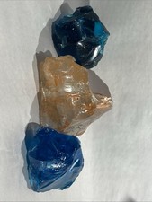 3 Stück Glas Felsen Pfirsich & blaue Felsen Garten Landschaftsbau Aquarium