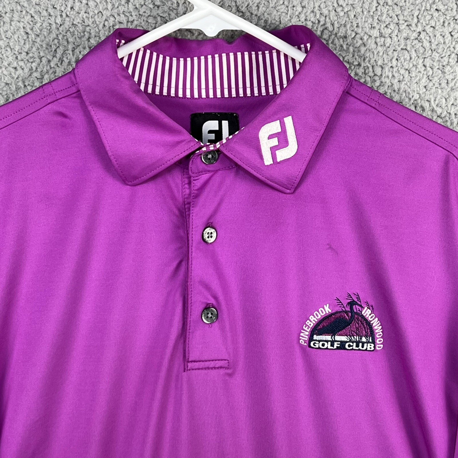FootJoy FJ Golf Men's Polo Shirt Collar Logo PINK Mag… Gem