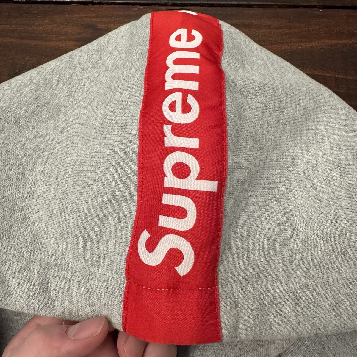 Supreme Logo Tape Zip Up Hooded Sweatshirt FW14 Sz XL Authentic