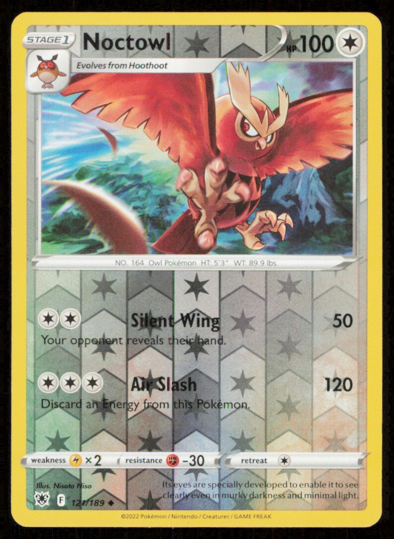 Noctowl #121/189 Reverse Holo 2022 Pokemon Astral Radiance LP