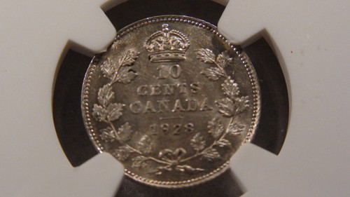 1928 Canada Ten Cents NGC AU58 SILVER 10C Coin PRICED TO SELL! - Picture 3 of 4