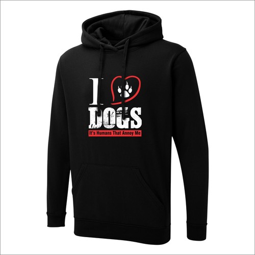 I LOVE DOGS Women Hooded Sweatshirts Animal Dog Lover Humanity Gift Hoody Top - Picture 3 of 5