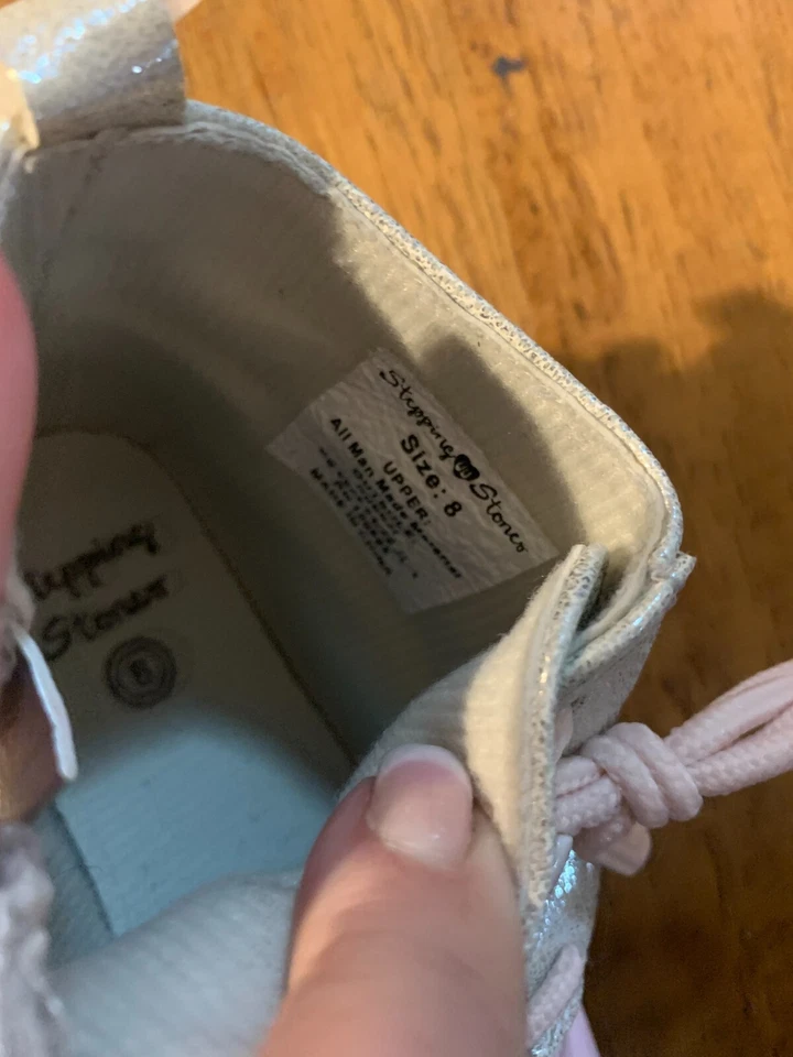 Stepping Stones First Steps Pink/Silver Duck Boots  Size 8 - Image 4 of 4