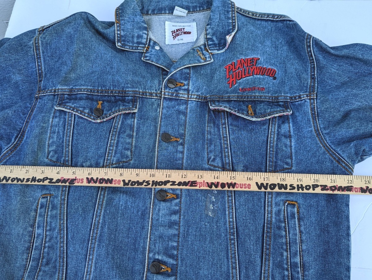 Vintage Denim Jacket Planet Hollywood London Blue Jeans 90s Vintage Denim Jacket Planet Hollywood London Blue Jeans 90s