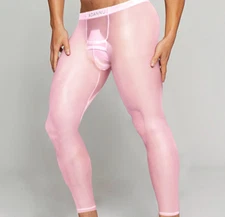 Ultra-thin Sheer Fitness Leggings Men Plus Size Sexy See Through Sports Pants