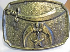 Vintage Buckle Shriners Masonic Fraternal Order Old