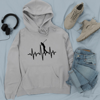 Golf Heart Beat Hoodie Pulse Rettungsleine Golfer Sport Spieler Schlägerbälle Neuheit
