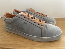 SANTONI sneakers uomo grigio nabuk / scarpe pelle / Made in Italy / 10US-43EU