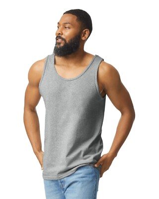 #ad Gildan 2200 Men#x27;s 6oz Ultra Cotton Tank Top Muscle T Shirt Large $12.00