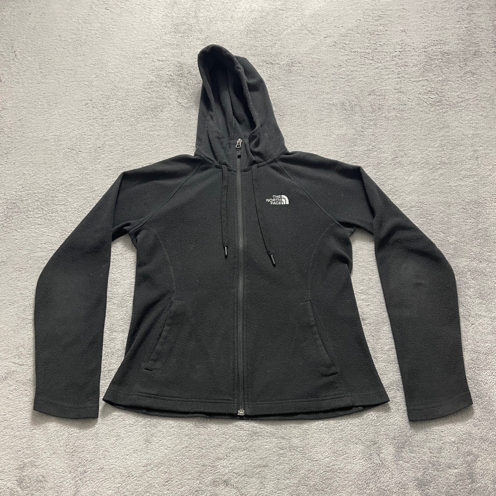 North Face Jacket Womens Size S Black Fleece Full Zip Hooded Sweatshirt Small