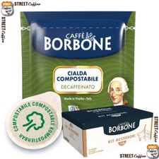300 Cialde Caffè Borbone Miscela Verde Dek dec Filtrocarta ESE38 + Kit accessori