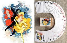 Playing Cards (Poker Deck 54 Cards) LIVELY ILLUSTRATION Vintage Jules Cheret 132