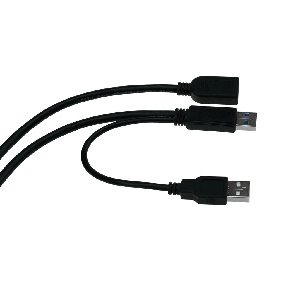 USB 3.0 Female to Male Extension Cable Data Power Plug Splitter Wire Cord 5ft - Image 2 of 4
