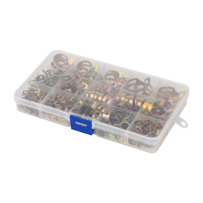 Spring Hose Clamp Pliers 115-Piece Spring Clip Hose Clamp Assortment Kit - 6mm To 22mm Sizes, Zinc Plated Steel Fasteners Fuel Line Plastic Clips - Foto 8