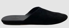 The Row Women's Black Franco Suede Slides Sandals Shoes Size 39.5