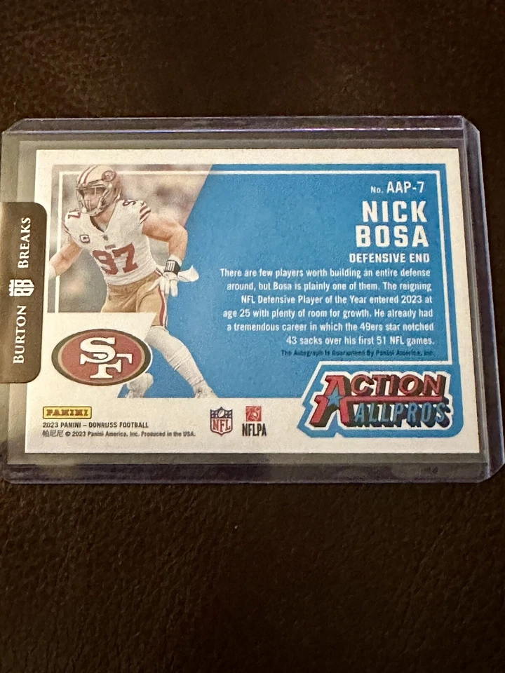 Nick Bosa Signed Donruss Action All Pro Auto /25 Autograph 49ers DPoY Super Bowl - Image 2 of 2