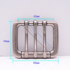 Heavy Sturdy Retro Triple Tongue Pin Prong Men Belt Buckle Fit 45MM Belt Straps