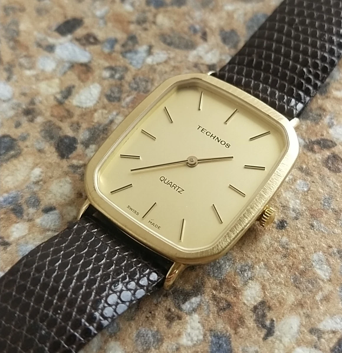 Vintage Technos Quartz Dress Watch Swiss Made Merinium ESA 927.001