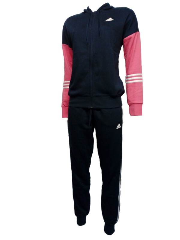 Tuta Da Ginnastica Donna Adidas Con Cappuccio E Zip In Cotone Felpato Blu Tg M: Pantaloni Per La Maternità