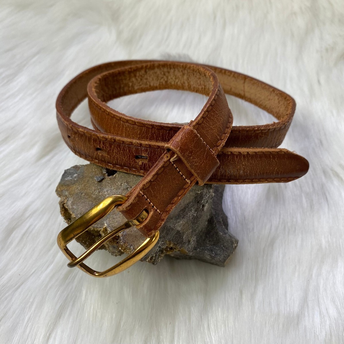 Size 12 Genuine Top Grain Cowhide Brown Leather Belt 25.5 