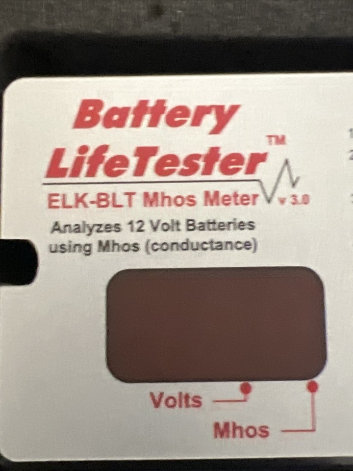 ELKBLT BATTERY LIFE TESTER Mhos METER in case 12 VOLTS LEAD ACID