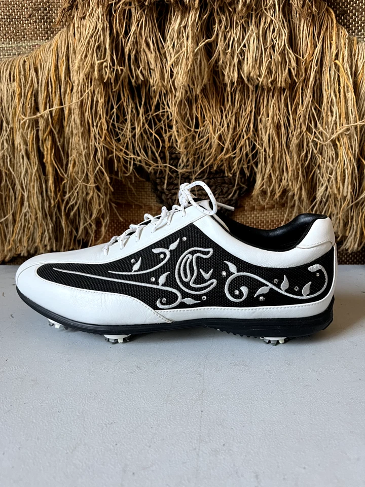 Calzado Calzado Callaway Golf W46431 Cuero Negro/Blanco Zapatos Talla 9 Foto 2 de 4
