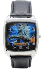 Godzilla Square Face Black Leather Band Timepiece