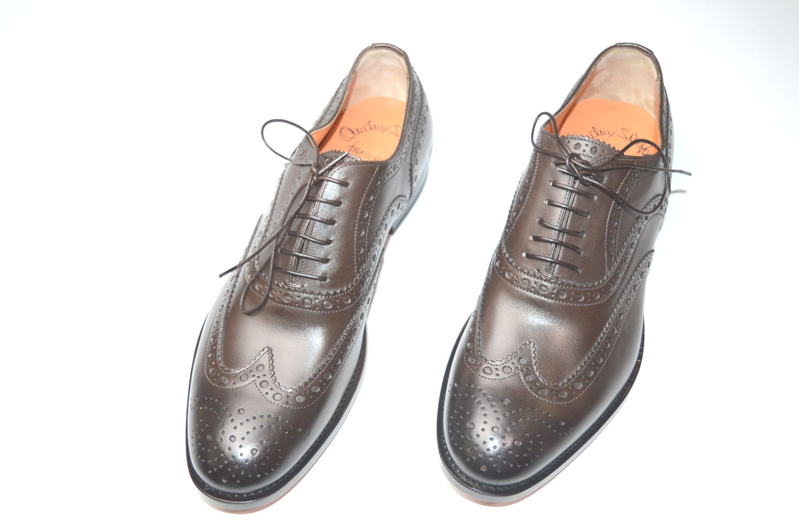NEW SANTONI Dress Brown Leather Shoes  SIZE Eu 43.5 Uk 9.5 Us 10.5 (50R)