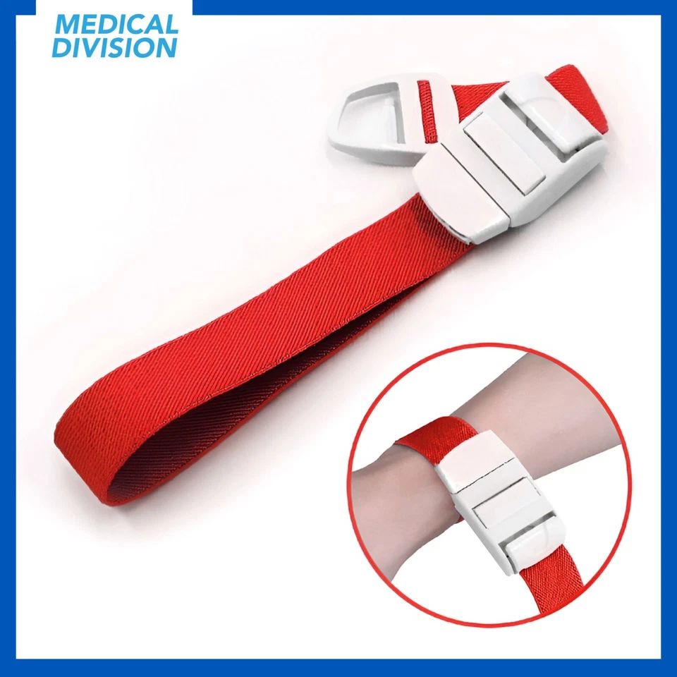 AIESI Laccio Emostatico Fast in cotone con fibbia fermo colore rosso- lacci emostatici