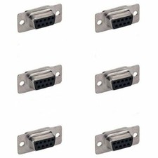 6x DB9 9-Pin Female RS232 Connector D-Sub Serial Port Solder Cup Socket