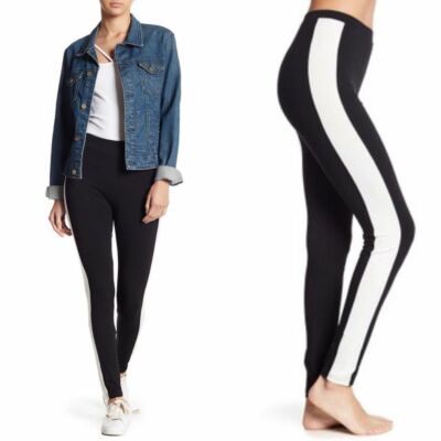 Black with White Stripe Leggings | eBay