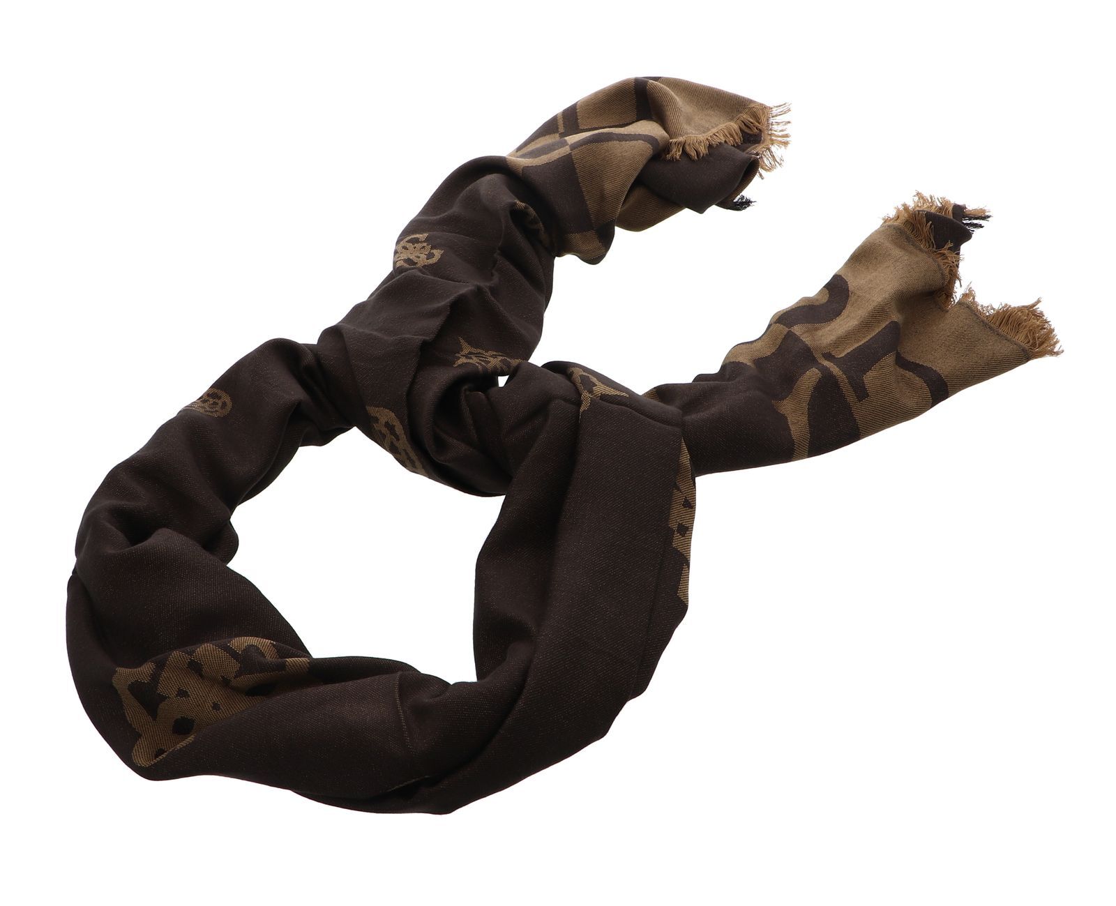 GUESS scarf Loralee Scarf 80X190 Brown / Ochre