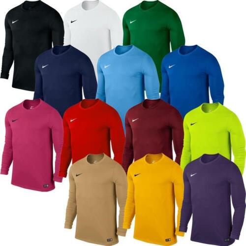 Nike Mens T Shirts Long Sleeve Shirts Park VI Football Running Tops T-Shirt - Afbeelding 1 van 16
