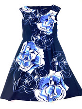 Vince Camuto Vivid Blue Floral Dress Size 2