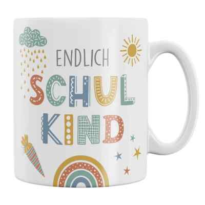 Keramikbecher/Schulanfang/Schulkind/beidseitig bedruckt/neu/300ml