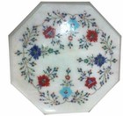 12" Coffee Table Top Floral Inlay Pietra dura​ Art Work For Home Decor