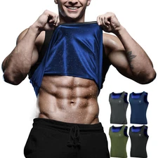 RDX Mens Sweat Sauna Vest Heat Trapping Sweat Waist Trainer Gym Compression Vest